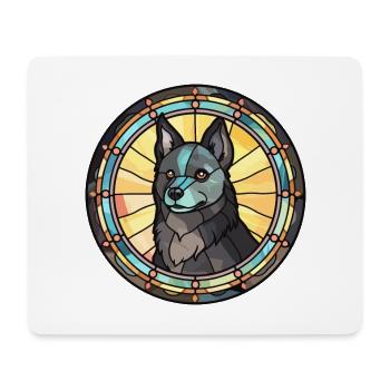 Schipperke Hunderasse Buntes Glas Buntes Wasser - Mousepad (Querformat) - Weiß - Vorne