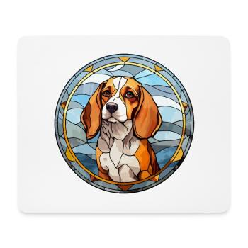 Tiroler Bracke Hunderasse Buntglas Bunt Wa - Mousepad (Querformat) - Weiß - Vorne