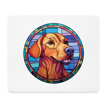 Volpino Italiano Hunderasse Buntglas Bunt - Mousepad (Querformat) - Weiß - Vorne