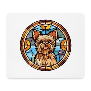 Yorkshire Terrier Dog Breed Stained Glass Colorful - Mouse Pad (horizontal) - white - Front