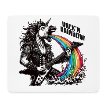 Rocker Heavy Metal Licorne Vomissements Arc-en-ciel - Tapis de souris (format paysage) - blanc - Devant