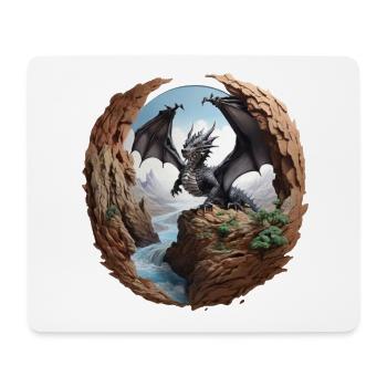 Drache - Mousepad (Querformat) - Weiß - Vorne