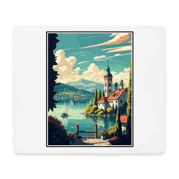 Worthersee Austria Vintage Travel Poster Souvenir - Mouse Pad (horizontal) - white - Front