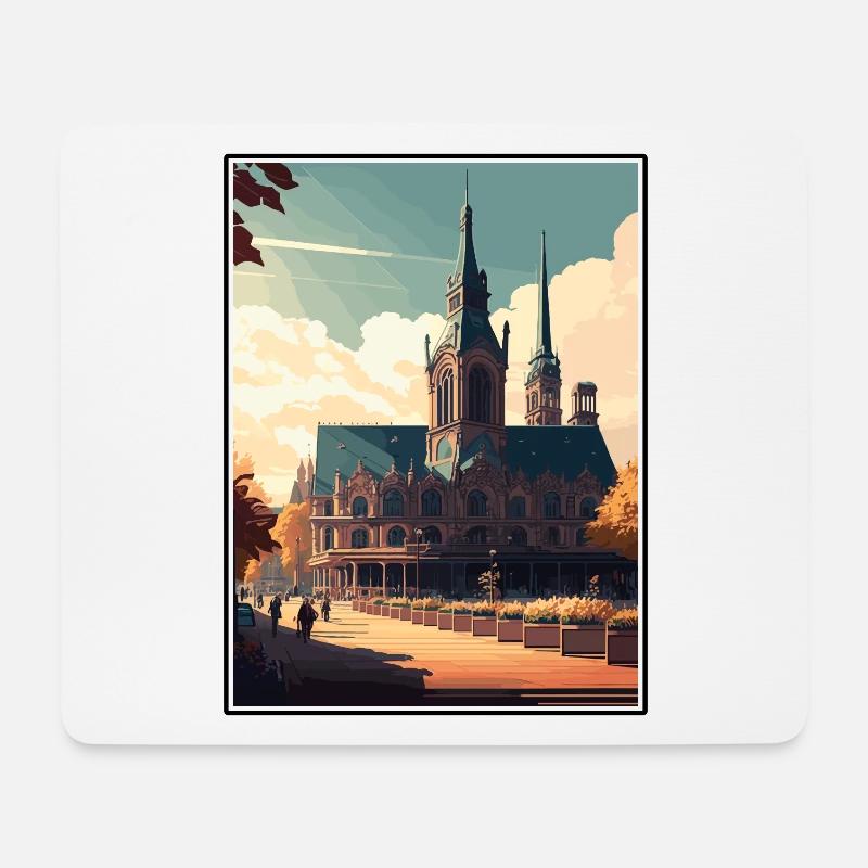 Mannheim Deutschland Vintage Reiseposter Souvenir - Mousepad (Querformat) - Weiß