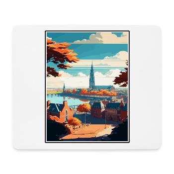 Nimègue Pays-Bas Vintage voyage affiche WPA Art - Tapis de souris (format paysage) - blanc - Devant