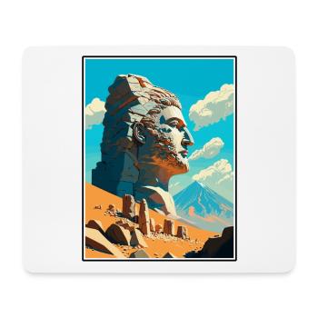 Mont Nemrut Turquie Vintage voyage affiche Souvenir - Tapis de souris (format paysage) - blanc - Devant
