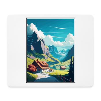 Appenzell Suisse Vintage Travel Poster WPA - Tapis de souris (format paysage) - blanc - Devant