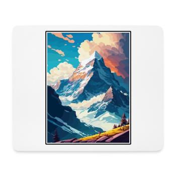Eiger Suisse Vintage Voyage Poster Souvenir - Tapis de souris (format paysage) - blanc - Devant