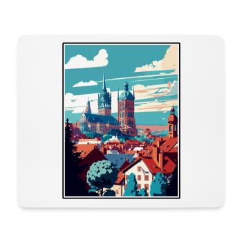 Würzburg Allemagne Vintage voyage affiche Souvenir - Tapis de souris (format paysage) - blanc - Devant