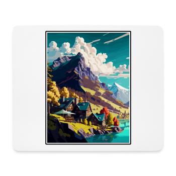 Valais Suisse Vintage voyage affiche Souvenir - Tapis de souris (format paysage) - blanc - Devant