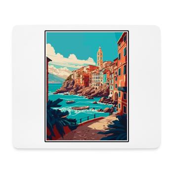 Genua Italien Vintage Reiseposter WPA Souvenir - Mousepad (Querformat) - Weiß - Vorne