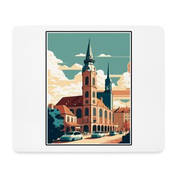 Stuttgart Allemagne Vintage voyage affiche Souvenir - Tapis de souris (format paysage) - blanc - Devant