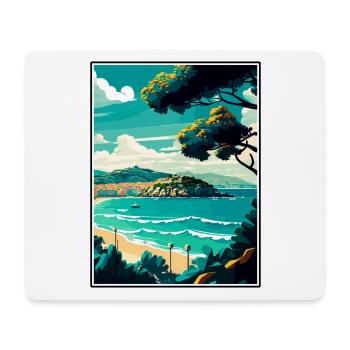 San Sebastian Espagne Vintage voyage affiche Souvenir - Tapis de souris (format paysage) - blanc - Devant
