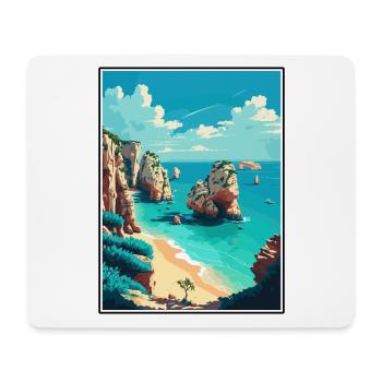 Algarve Portugal Vintage voyage affiche Souvenir - Tapis de souris (format paysage) - blanc - Devant