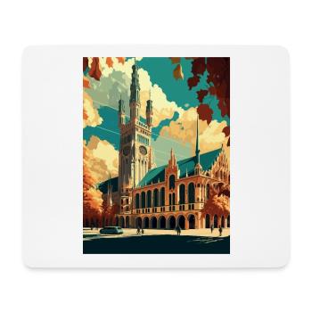 Munich Germany Vintage Travel Poster WPA Souvenir - Mouse Pad (horizontal) - white - Front
