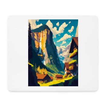 Lauterbrunnen Switzerland Vintage Travel Poster - Mouse Pad (horizontal) - white - Front