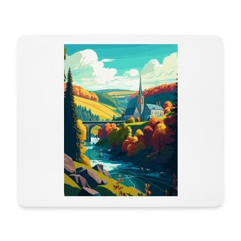 Ardennes France Vintage voyage affiche WPA Souvenir - Tapis de souris (format paysage) - blanc - Devant