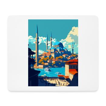 Istanbul Decoration Turkey Vintage Travel Poster - Mouse Pad (horizontal) - white - Front