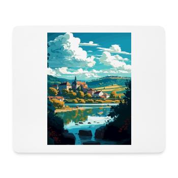 Dordogne Décoration Vintage Voyage Affiche Souvenir - Tapis de souris (format paysage) - blanc - Devant