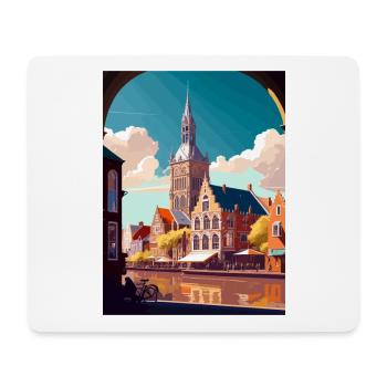 Haarlem Pays-Bas Vintage voyage affiche Souvenir - Tapis de souris (format paysage) - blanc - Devant