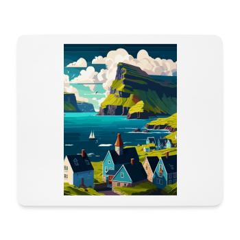Faroe Island Denmark The Islands Travel Poster - Mouse Pad (horizontal) - white - Front
