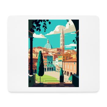 Siena Italien Dekoration Vintage Reiseposter WPA - Mousepad (Querformat) - Weiß - Vorne