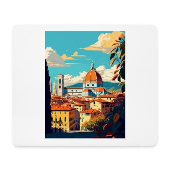 Florence Italie Décoration Vintage Voyage Affiche - Tapis de souris (format paysage) - blanc - Devant