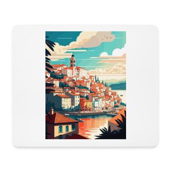 Coimbra Portugal Vintage voyage affiche Souvenir - Tapis de souris (format paysage) - blanc - Devant