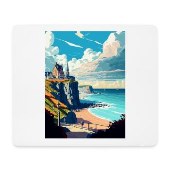 Normandie France Vintage voyage affiche WPA Souvenir - Tapis de souris (format paysage) - blanc - Devant