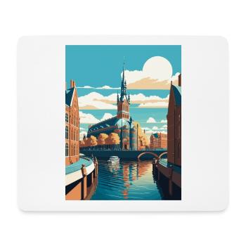 Hamburg Deutschland Vintage Reiseposter WPA Souvenir - Mousepad (Querformat) - Weiß - Vorne