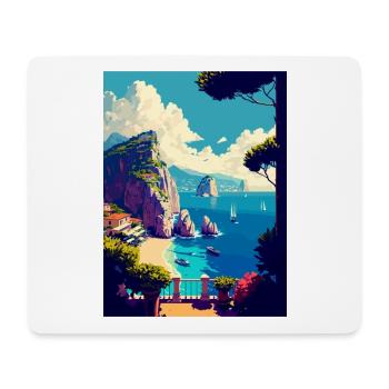 Capri Italien Dekoration Vintage Reiseposter WPA - Mousepad (Querformat) - Weiß - Vorne