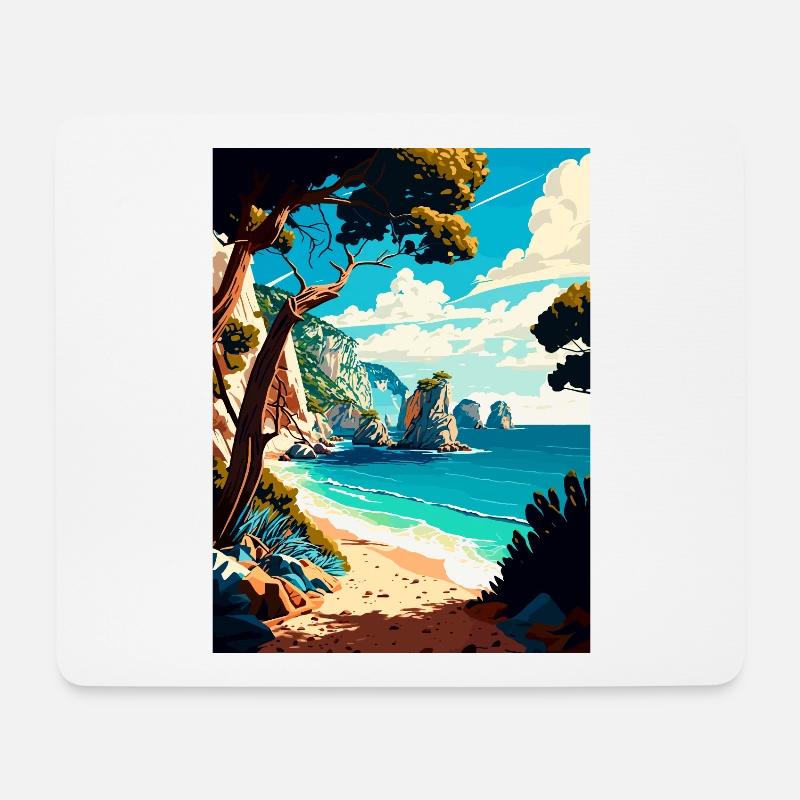 Zakynthos Griechenland Dekoration Griechisches Reiseposter - Mousepad (Querformat) - Weiß