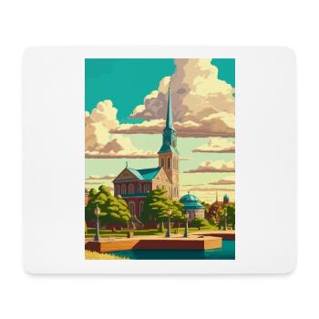 Karlskrona suédois Vintage voyage affiche Souvenir - Tapis de souris (format paysage) - blanc - Devant
