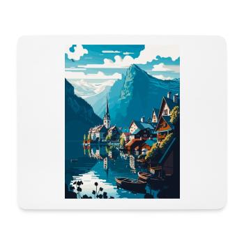 Hallstatt Lake Austria Alpine Mountain Scenery - Mouse Pad (horizontal) - white - Front