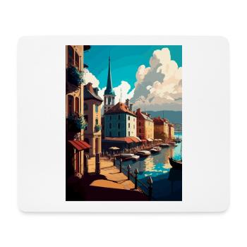 Bayonne France Vintage voyage affiche WPA Souvenir - Tapis de souris (format paysage) - blanc - Devant