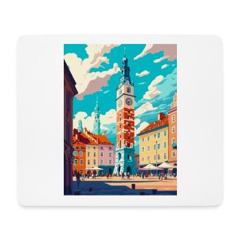 Poznan European Poland Vintage Travel Poster WPA - Mouse Pad (horizontal) - white - Front