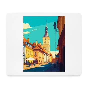 Sibui Roumanie Vintage voyage affiche WPA Souvenir - Tapis de souris (format paysage) - blanc - Devant