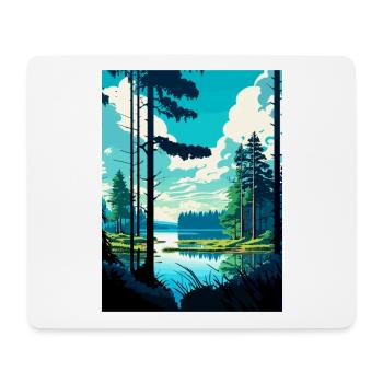 Bialowieża Pologne Affiche de voyage vintage souvenir - Tapis de souris (format paysage) - blanc - Devant