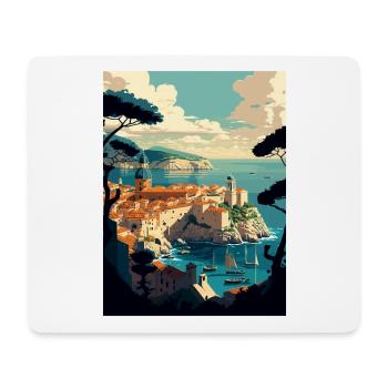 Dubrovnik Croatie Vintage voyage affiche Souvenir - Tapis de souris (format paysage) - blanc - Devant