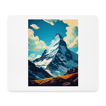 Cervin Suisse Vintage Affiche de voyage WPA - Tapis de souris (format paysage) - blanc - Devant