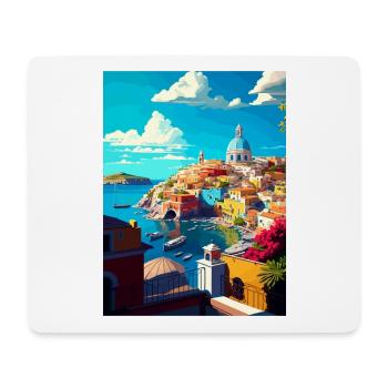 Procida Italie Décoration Vintage Voyage Affiche WPA - Tapis de souris (format paysage) - blanc - Devant