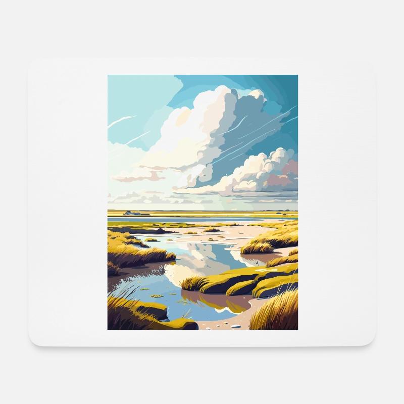 Texel Niederlande Vintage Reiseposter Souvenir - Mousepad (Querformat) - Weiß