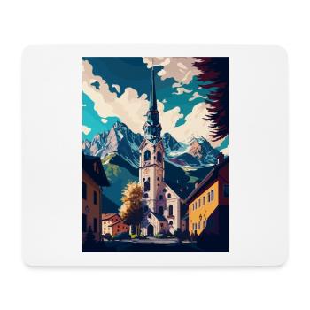 St Johann In Tirol Autriche Vintage voyage affiche - Tapis de souris (format paysage) - blanc - Devant