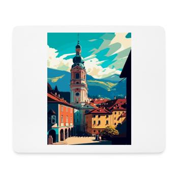 Feldkirch Autriche Vintage voyage affiche Souvenir - Tapis de souris (format paysage) - blanc - Devant