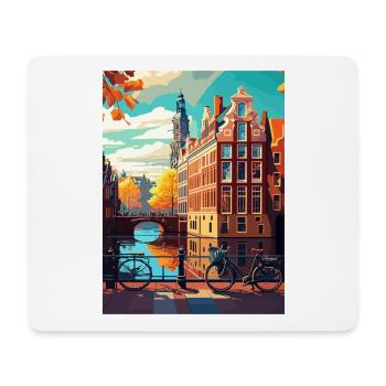 Amsterdam Netherlands Vintage Travel Poster WPA - Mouse Pad (horizontal) - white - Front