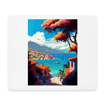 Lefkada Griechenland Dekoration Vintage Reise Poster - Mousepad (Querformat) - Weiß - Vorne