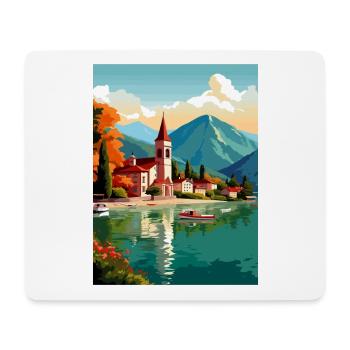 Lac d’Annecy Vintage Voyage Affiche WPA Souvenir - Tapis de souris (format paysage) - blanc - Devant
