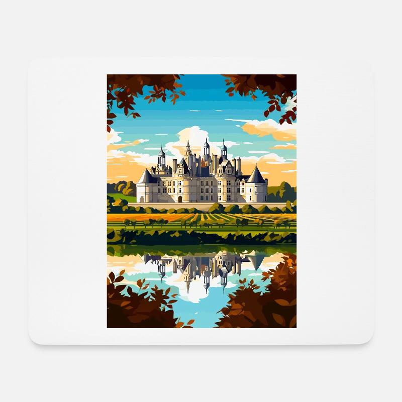 Loire-Tal Frankreich Vintage Reiseposter Souvenir - Mousepad (Querformat) - Weiß