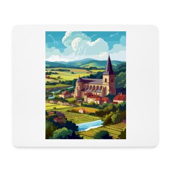 Dordogne Décoration Vintage Voyage Affiche Souvenir - Tapis de souris (format paysage) - blanc - Devant