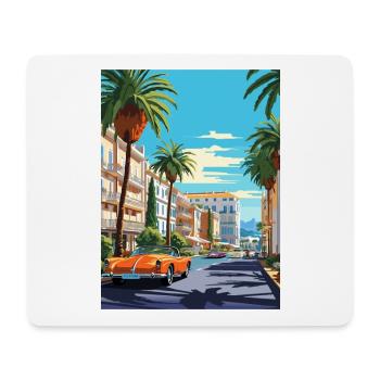 Cannes France Vintage Travel Poster WPA Souvenir - Mouse Pad (horizontal) - white - Front